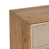 Nightstand GEREL Natural Fir wood MDF Wood Natural Fibre 46 x 37 x 76 cm-7