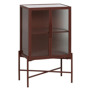 Display Cabinet With Double Glass Doors Tile Crystal Iron 70 x 36 x 143 cm-0