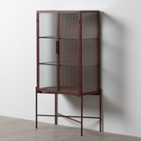 Display Cabinet With Double Glass Doors Tile Crystal Iron 52 x 33 x 90 cm-9