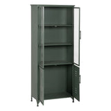 Display Cabinet With Double Glass Doors Mint Crystal Iron 72 x 35 x 178 cm-8