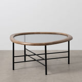 Centre Table Black Natural Crystal Iron Rubber wood 76 x 81 x 38 cm-5