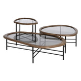 Centre Table Black Natural Crystal Iron Rubber wood 76 x 81 x 38 cm-4