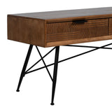 Centre Table LAGOM Black Natural Iron Rubber wood 150 x 40 x 50 cm-3