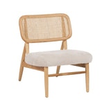 Armchair Cream Natural Rubber wood Foam Fabric 62 x 70 x 72 cm-0