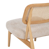 Armchair Cream Natural Rubber wood Foam Fabric 62 x 70 x 72 cm-1