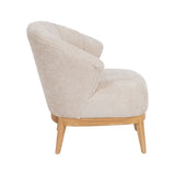 Armchair Cream Natural Rubber wood Foam Fabric 71 x 75 x 76 cm-9