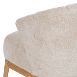 Armchair Cream Natural Rubber wood Foam Fabric 71 x 75 x 76 cm-7