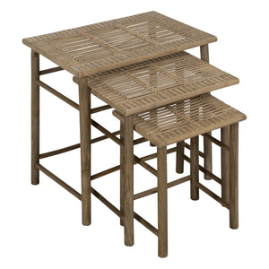 Side table Natural Bamboo 57 x 38 x 55 cm 45 x 32 x 47 cm 34 x 26 x 40 cm 3 Pieces (3 Units)-0