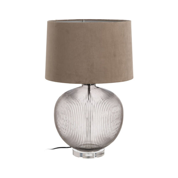 Desk lamp Beige Polyester Metal Crystal 60 W 220-240 V 43 x 43 x 66 cm-0