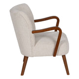 Armchair Beige Natural Polyester Rubber wood Sponge 56 x 56 x 78 cm-8