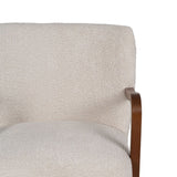 Armchair Beige Natural Polyester Rubber wood Sponge 56 x 56 x 78 cm-6