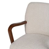 Armchair Beige Natural Polyester Rubber wood Sponge 56 x 56 x 78 cm-5