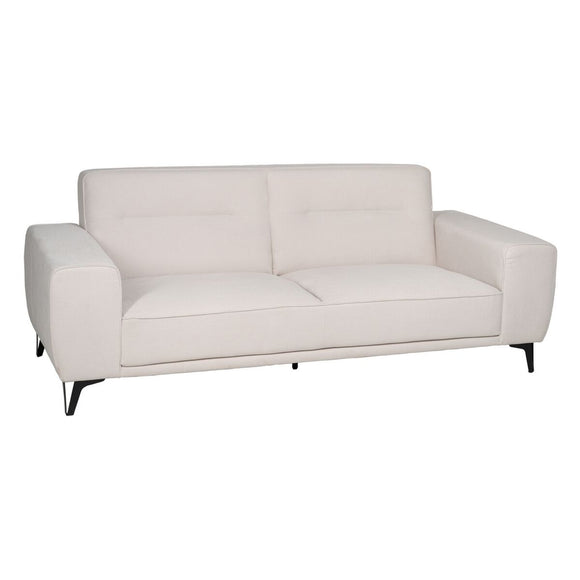 3-Seater Sofa Cream Wood 220 x 87 x 85 cm-0