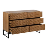 Chest of drawers MARIGNI Black Natural Iron MDF Wood 118 x 42 x 77 cm-8