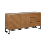 Sideboard MARIGNI Black Natural Iron MDF Wood 160 x 42,5 x 79 cm-0