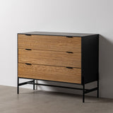 Chest of drawers ORLEANS Black Natural Iron MDF Wood 104 x 40 x 81,5 cm-9