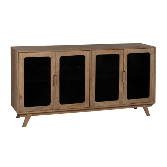 Sideboard BURNIE Black Natural Crystal Mango wood 162 x 41 x 83 cm-0