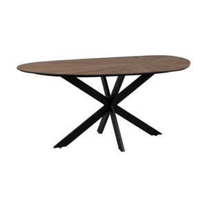 Dining Table Black Natural Iron 178 x 80 x 77 cm-0