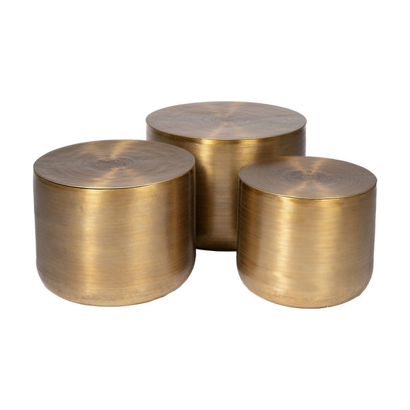 Set of 3 tables Golden 58,5 x 58,5 x 41,9 cm (3 Units)-0