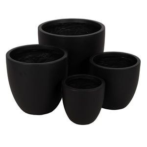 Set of Planters Black 44 x 44 x 41,5 cm (4 Units)-0