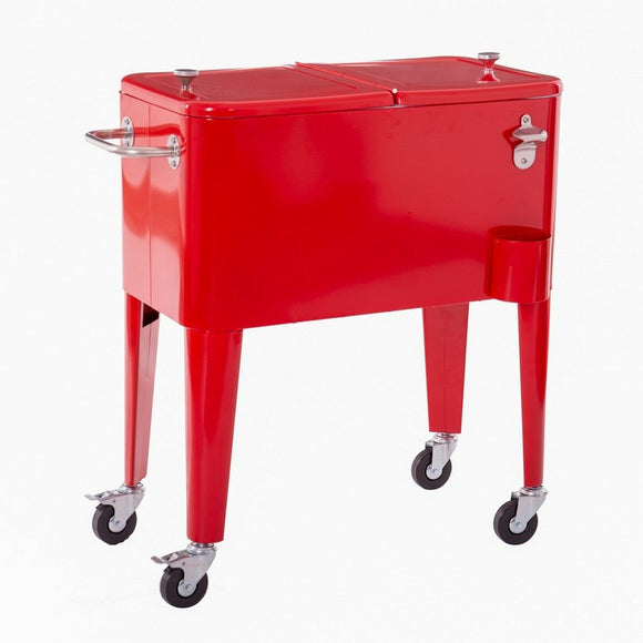 Portable Fridge Fresh Red Metal 74 x 43 x 80 cm-0