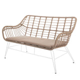 Garden sofa Ariki 121 x 62 x 76 cm synthetic rattan Steel White-0