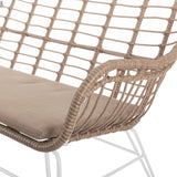 Garden sofa Ariki 121 x 62 x 76 cm synthetic rattan Steel White-2