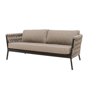 Garden sofa Rebecca Black Light brown Aluminium 206 x 83 x 74 cm-0