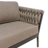 Garden sofa Rebecca Black Light brown Aluminium 206 x 83 x 74 cm-4