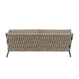 Garden sofa Rebecca Black Light brown Aluminium 206 x 83 x 74 cm-2