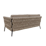 Garden sofa Rebecca Black Light brown Aluminium 206 x 83 x 74 cm-1