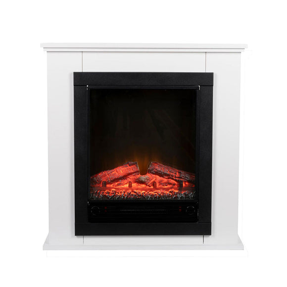 Decorative Electric Chimney Breast Classic Fire Geneva Black/White 1800 W-0