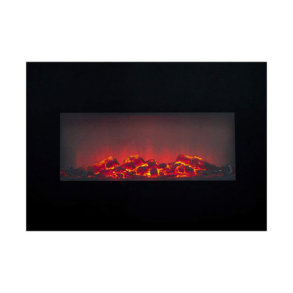Decorative Electric Chimney Breast Classic Fire Memphis Black 1800 W 66 x 13 x 46 cm-0