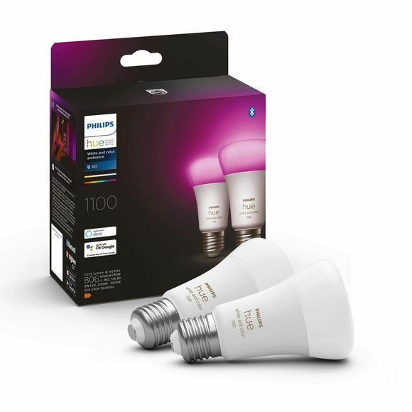 Smart Light bulb Philips Pack de 2 E27 White F 9 W E27 806 lm (6500 K)-0
