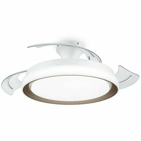 Ceiling Fan with Light Philips 929004081801 White Golden Metal-0