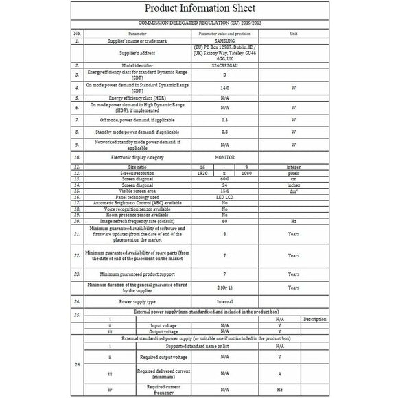 Monitor Samsung LS24C332GAUXEN 24