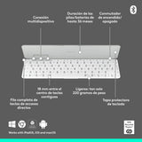 Bluetooth Keyboard Logitech 920-013011 Spanish Qwerty Grey White/Grey-2