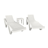 Table Set with Sun Loungers Resol Master + Andorra White 3 Pieces-0