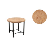 Side table Romimex Black Natural Metal Pine 50 x 52 x 50 cm-1