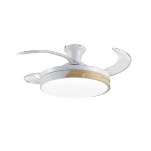 Ceiling Fan with Light Romimex White Natural-0