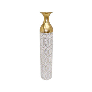 Floor vase Alexandra House Living White Golden Metal 15 x 86 x 15 cm-0