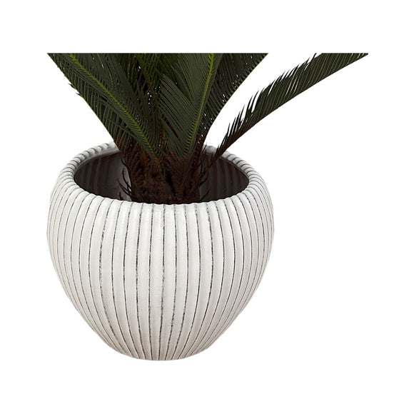 Planter Romimex Beige Ceramic Stripes 40 x 34 x 40 cm-0