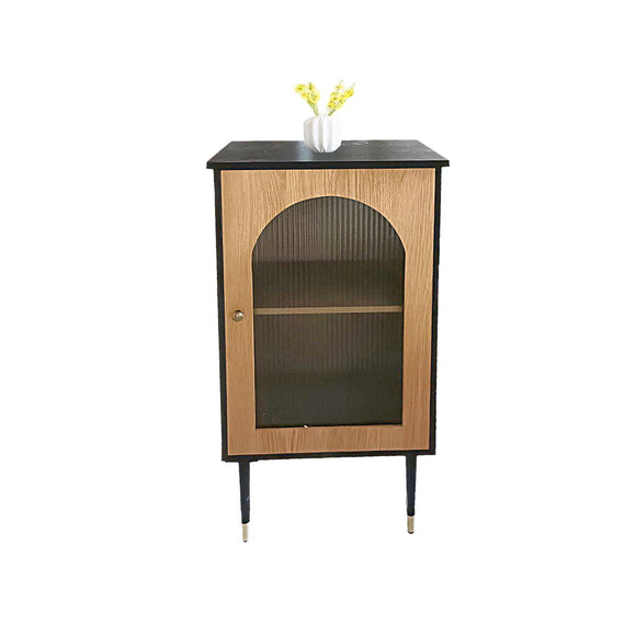 Sideboard Romimex Black Natural Metal MDF Wood 82 x 55 x 55 cm-0