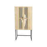 Cupboard Romimex Natural Metal Mango wood 80 x 161 x 43 cm-0