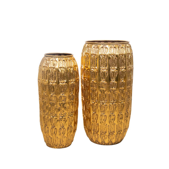 Set of 2 Vases Alexandra House Living Golden Metal 49 x 92 x 49 cm (2 Pieces)-0