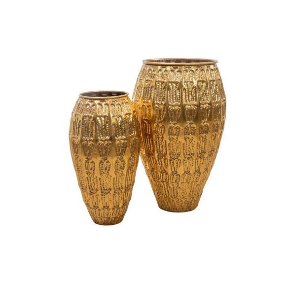 Set of 2 Vases Alexandra House Living Golden Metal 54 x 87 x 54 cm (2 Pieces)-0