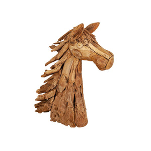 Sculpture Romimex Natural Teak 35 x 90 x 25 cm Horse-0