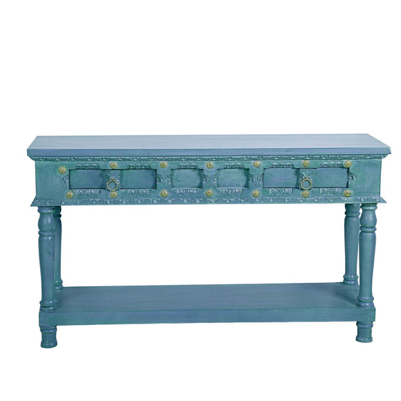 Console Romimex Blue Mango wood 130 x 76 x 35 cm-0