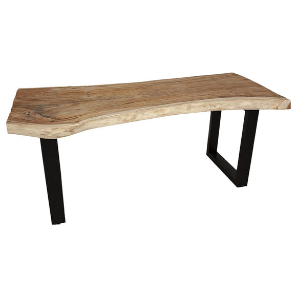 Table Romimex Black Natural Suar wood 200 x 75 x 100 cm-0