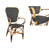 Armchair Romimex Black Natural Bamboo Rattan 52 x 103 x 59 cm-1